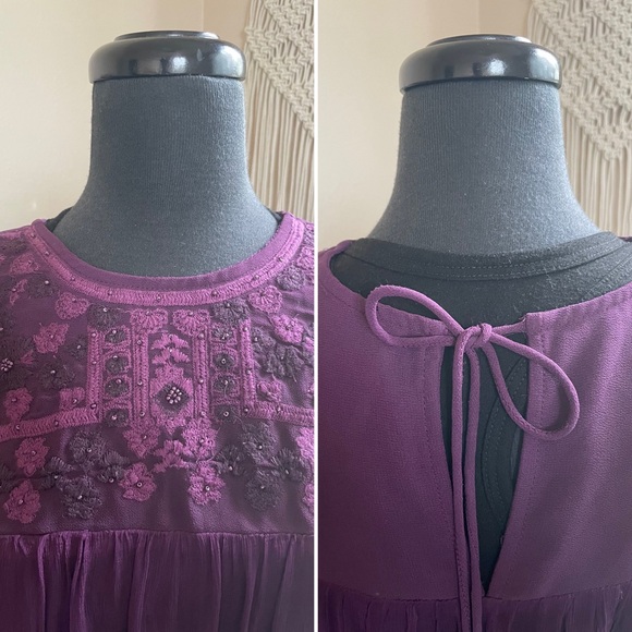 SOLD | Free People Retro Sheer Blouse in Dark Purple - SOLD - Picture 12 of 16
